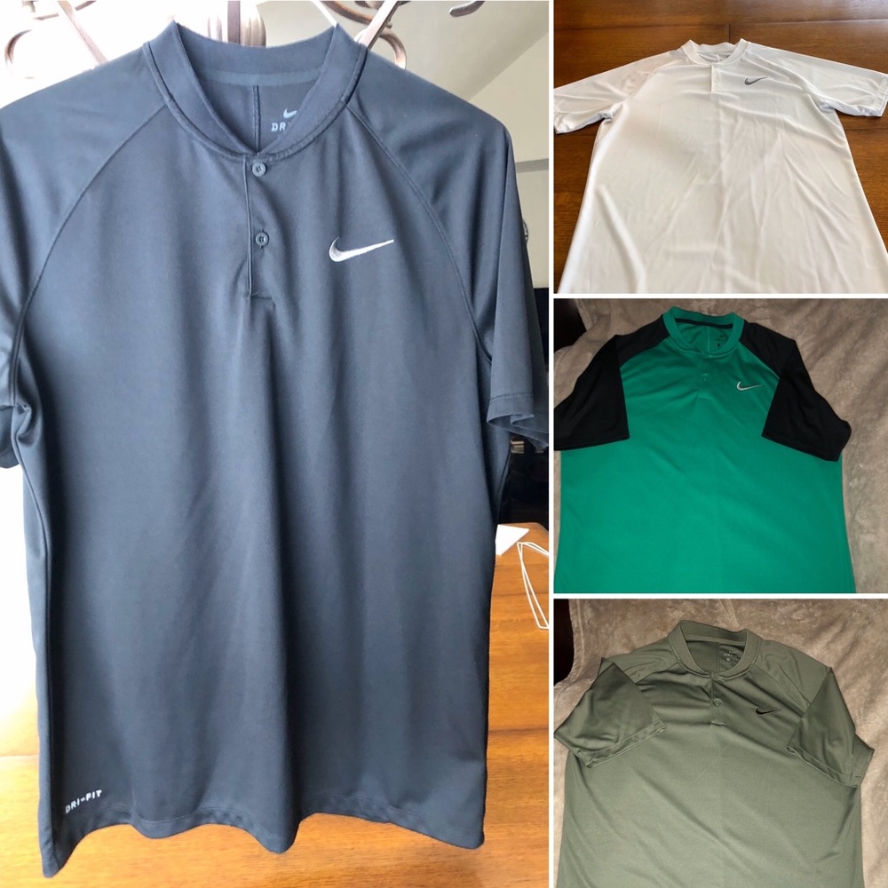 Men’s Nike “no collar” Dri-Fit shirts